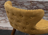 Nevis Mid-century Modern Faux Leather Tufted Nailhead Trim Counter Stool Set of 2, Yellow T2574P165100