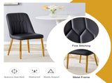 4 modern dining chairs, sleek PU leather backrest, and gold metal legs bring a comfortable home W1512P510471