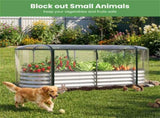 3-in-1 Raised Garden Bed with Greenhouse Cover, Galvanized Steel Planter Box for Year-Round Growing 48112501