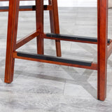 30" Bar Stool, Cherry Finish, Bone Leather Seat B04660608