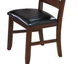 Contemporary Dining Set of 2 Brown Espresso Finish Solid Wood Faux Leather Cushion Side B011107757