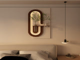 Adjustable 3-Color LED Sandstone Wall Decor with Simulated Green Plants - 3D Art Sculpture, Glass W2700P313030