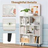 7 Cube Bookcase 3-Tier Modern Storage Organizer with 4 Metal Legs Bookshelves 68770112