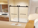 Frameless Double Sliding Shower Door 56-60 "W x 74" H, 5/16 " Tempered Glass, Explosion Proof W1675P435496