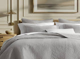 King 3 Piece Cotton Quilt Set Light Gray B035P496601