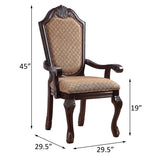 Beige and Espresso Arm Chairs with Arched Backrest B062P189083
