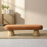 Dining Bench for Dining Room, Upholstered Bedroom End of Bed Entryway Bench, Boucle Ottoman for N779P271401O