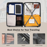 2 Piece Luggage Set with Bags Expanable Spinner Wheels ABS Lightweight Suitcase with TSA Lock N732P198744K