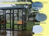 Large Outdoor Cat Enclosure Catio with 5 Platforms & 2 Napping Houses, Secure Metal Wire, Easy 84290516
