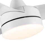 ZUN 42 inch indoor white ceiling fan with LED light W1367P146456