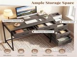 5 Drawer Computer Desk Reversible Drawers & Printer Shelf, Industrial Home Office Writing Desk 65858201