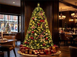 8 FT Pre-Lit Artificial Christmas Tree with 600 Dual Color LED Lights, 1605Branch Tips Hinged PVC 29599303