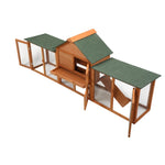 ZUN Large Wooden Rabbit Hutch Indoor and Outdoor Bunny Cage with a Tray and Runs for Small Animals, W2181P155336