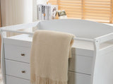 White 3-Tier Drawer Baby Cot with Safety Guard 90.5x58x92cm Wooden Baby Bed & Storage Combo 88025463