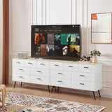 ZUN 7 Drawer Dresser for Bedroom with Deep Drawers, Wood & Chest of Drawers, Modern White Long W1820P152746