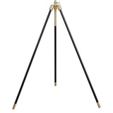 ZUN Black and Gold Tripod Drum Shade Floor Lamp B062P153722