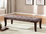 Linon Tufted Bench, Fabric, Brown T2574P164587