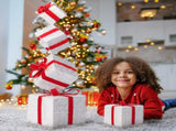3FT Lighted Gift Box Tower, Pre-lit Stacked Present Boxes Ornament with 80 LED Warm White Lights and 34916158