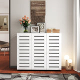 Shoe Cabinet, 4-Tier Shoe Storage Cabinet with Adjustable Shelves, Wooden Shoe Rack Organizer with W331P242459