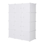 ZUN 12 Cube Organizer Stackable Plastic Cube Storage Shelves Design Multifunctional Modular Closet 88526165