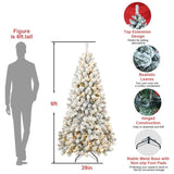 ZUN Pre-lit Flocked Artificial Christmas Tree 58466666