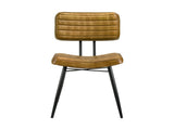 Set of 2 Leather Upholstered Side Chairs, Camel and Black B016P225469
