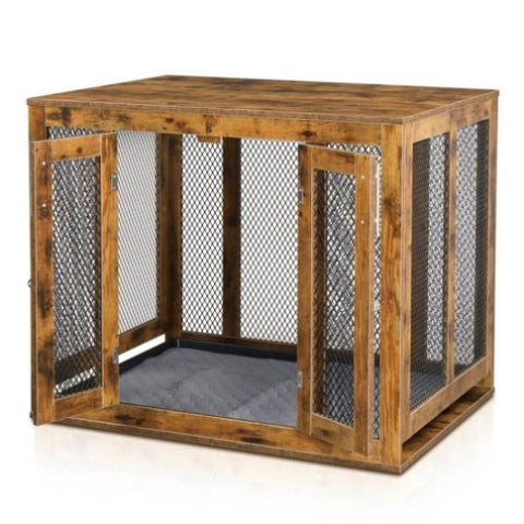 ZUN Furniture Dog Crate with Tray for Large Dogs, Indoor Aesthetic Puppy Kennel Pet House Dog Cage with 54164521