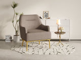 Modern Accent Chair Upholstered Armchair Single Sofa Chair with Curved Backrest and Gold Metal Legs N763P360684D