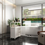 White Large Capacity Bamboo Cabinet Furniture for Bathroom Living Room Bathroom Bamboo W2207P242509