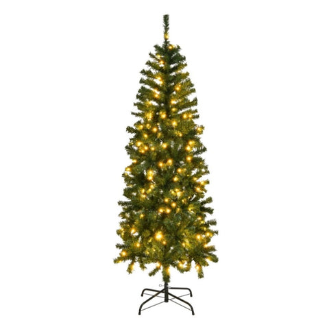 ZUN 6 FT Pre-lit Artificial Pencil Christmas Tree, Hinged Xmas Pine Tree with 400 Branch Tips, 210 20022632