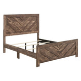 Rustic Brown Finish Contemporary Full Size Panel Bed Wooden Bedroom Furniture 1pc, Bed in a Box B011P250472