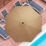 ZUN 9FT Outdoor Patio Umbrella with 8 Ribs, Table Umbrellas with Push Button Tilt/Crank, UV Protection 30943313