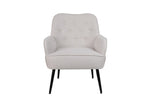 ZUN Modern Mid Century Chair Linen Sherpa Armchair for Living Room Bedroom Office Easy Assemble W1361105170