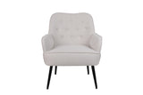 ZUN Modern Mid Century Chair Linen Sherpa Armchair for Living Room Bedroom Office Easy Assemble W1361105170