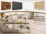 63" Console Table with US Standard Power Outlet, Melamine MDF Tabletop & Black Metal Frame, Rustic 43994043