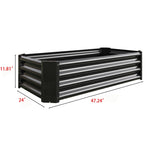 ZUN Metal Raised Garden Bed, Rectangle Raised Planter 4×2×1ft for Flowers Plants, Vegetables Herb Veezyo 62917214