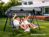 68*43*60 inch Dark Gray KD Style with Cushion Canopy Iron Oxford Fabric 250kg Iron Swing Set 60667532