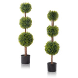 2pcs green 115cm three-ball boxwood PVC artificial tree 36565273