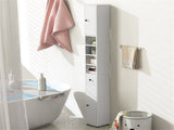 Slim Tall Bathroom Storage Cabinet 8" x 8" x 71" Narrow Floor Organizer with Adjustable Shelves 95366906