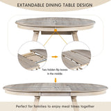 5-Piece Wood Dining Table Round Extendable Dining Table with 4 Dining Chairs, Dining Room Table 52113477