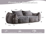Giant Bean Bag Couch for Adults, Ultra Soft Fluffy Loveseat Bean Bag Sofa, Oversized Chase Lounge 54782712