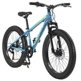 ZUN S24109 Elecony 24 Inch Fat Tire Bike Adult/Youth Full Shimano 7 Speeds Mountain Bike, Dual Disc W709P174687