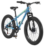 ZUN S24109 24 Inch Fat Tire Bike Adult/Youth Full Shimano 7 Speeds Mountain Bike, Dual Disc Brake, W1856107354