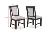 ZUN 2pc Contemporary Dining Side Chair Upholstered Padded Seat Back Gray Finish Wooden Furniture Dining B011P146013