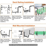 Adjustable Heavy-Duty Iron Planter Bracket 6.1-11.6" Extendable Tray 2.36-6.9" Two-Level 76808044