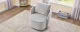 360&deg Swivel Chair, 29.9" Accent Barrel Armchair, Upholstered Swivel Sofa Chair with Curved Design N719P272681E