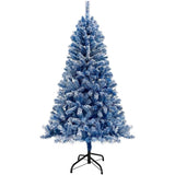 6FT Pre-Lit Hinged Artificial Fir ChristmasTree, Xmas Snow Flocked Artificial Holiday Christmas 97599187
