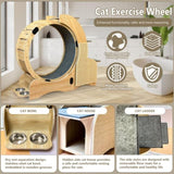 5-in-1 Cat Sports Running Wheel, Cats Wheel Wood Climbing Frame, Cat Litter Fitness Wheel, Oversized W1790112807