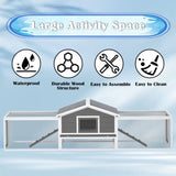 2-Story Large Wooden Rabbit Hutch Pet House with Ramps, Lockable Doors, Run Area and Asphalt Roof W1850P264855