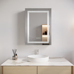 ZUN 26x20 inch Bathroom Medicine Cabinet with LED Mirror, Anti-Fog, Waterproof, 3000K~6000K Single Door W1738100834